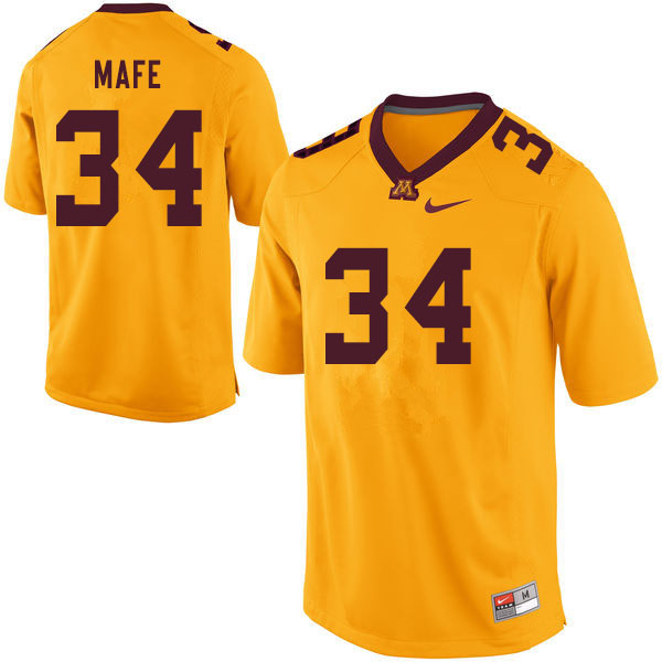 Men #34 Boye Mafe Minnesota Golden Gophers College Football Jerseys Sale-Yellow